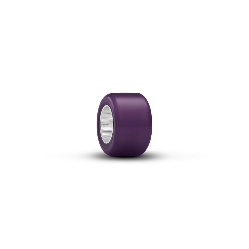 Sterling silver mini charm with purple Murano glass