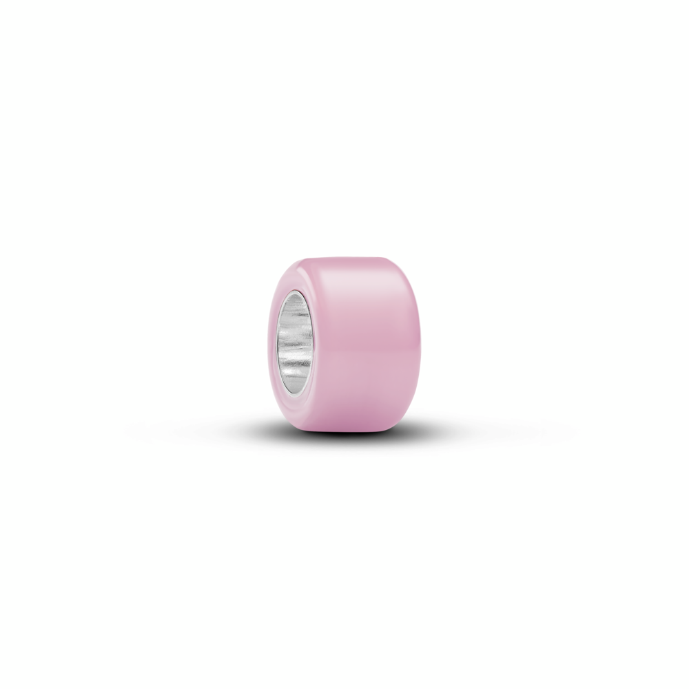 Sterling silver mini charm with pink Murano glass