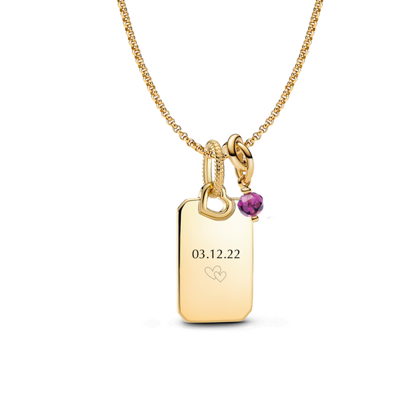 February Dangle Charm Necklace Set