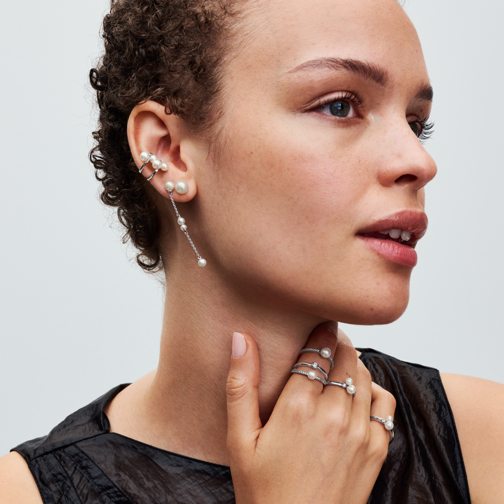 Treated Freshwater Cultured Pearl Drop Earrings