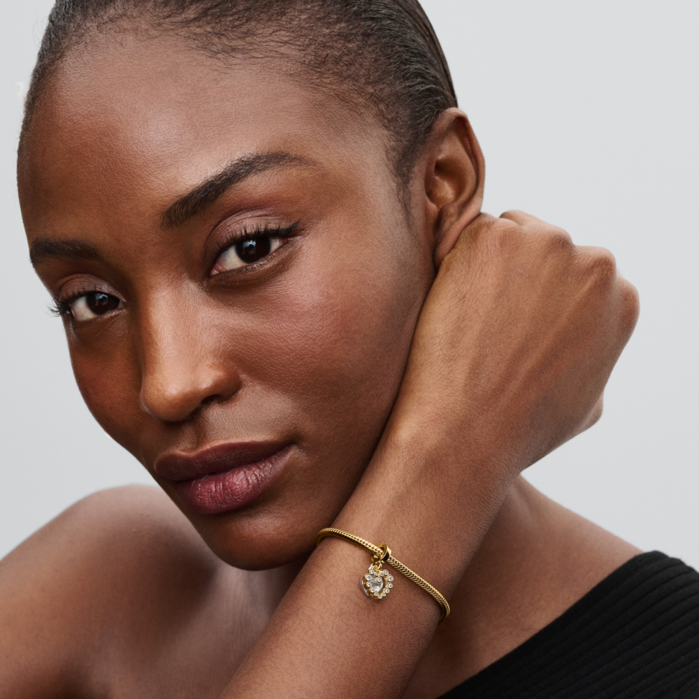 Sparkling Heart Double Dangle Charm