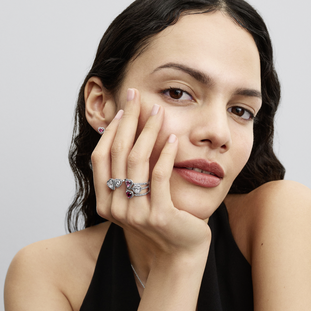 Elevated Pink Heart Ring