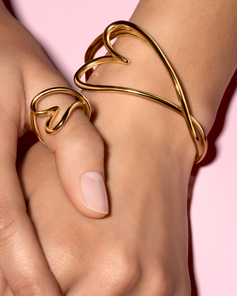 Organically Shaped Heart Bangle