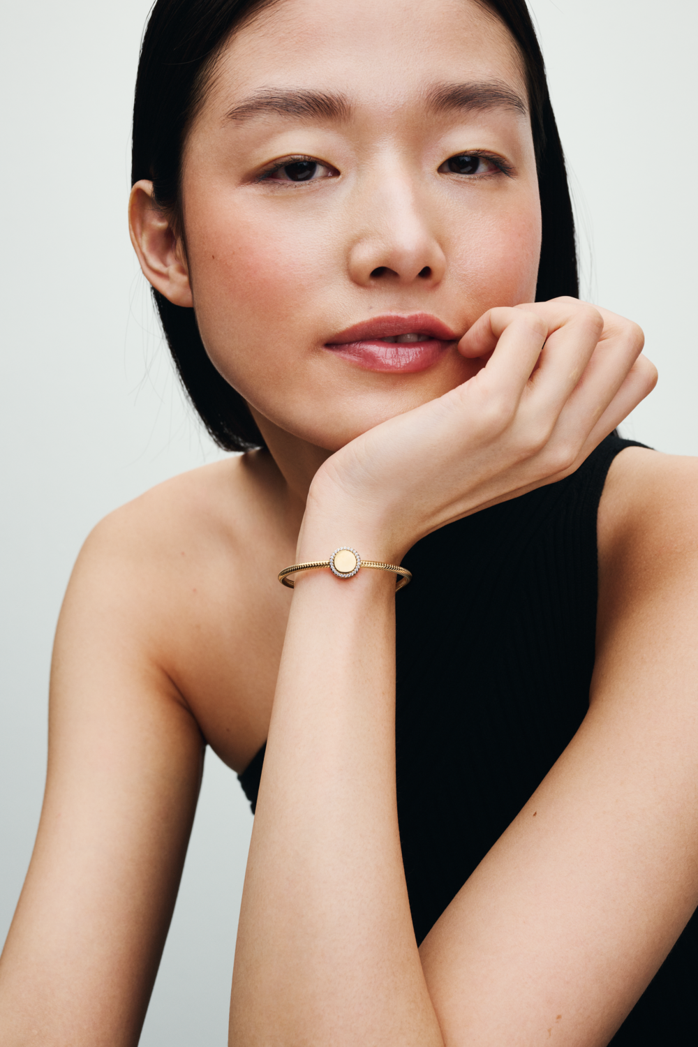 Snake chain 14k gold-plated bracelet