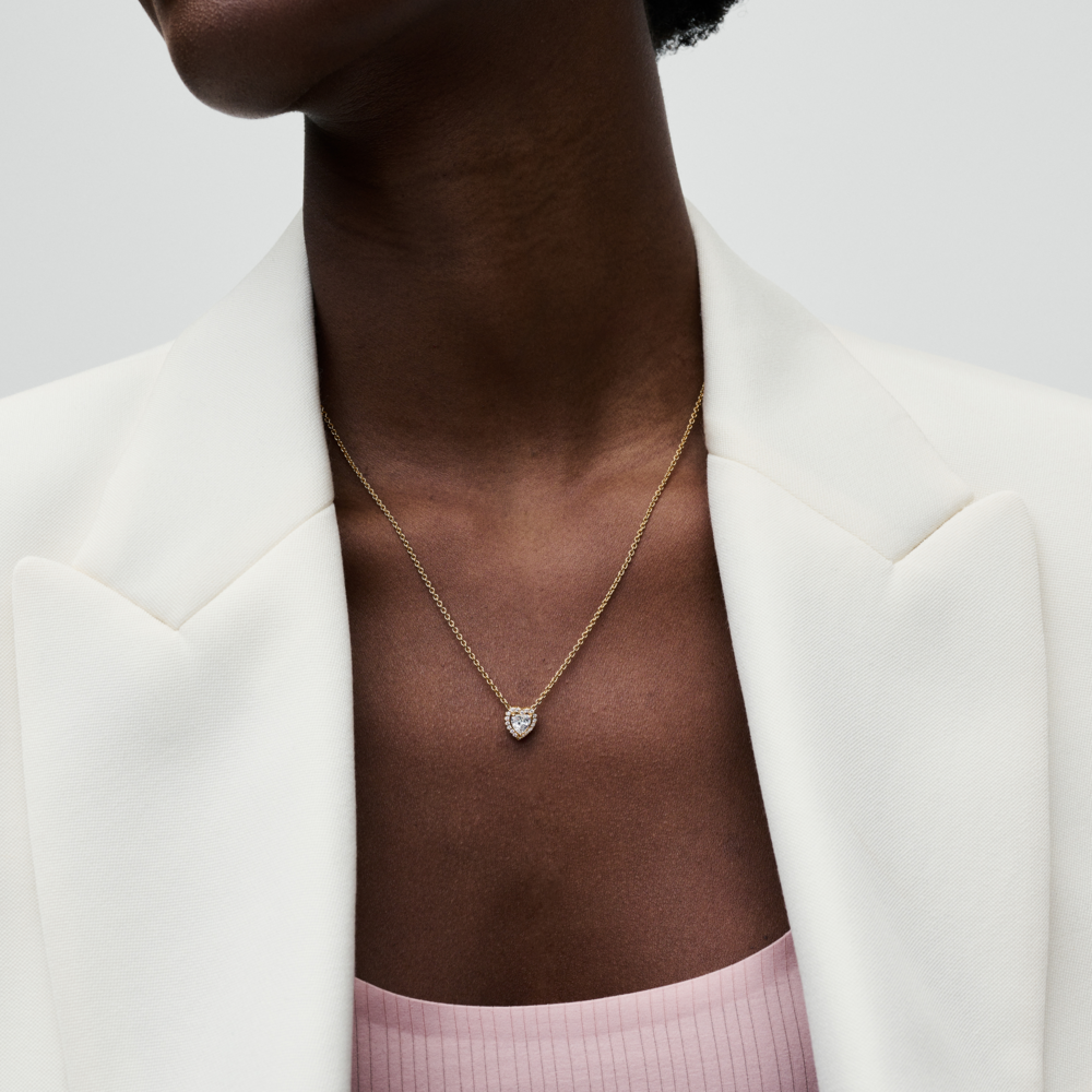 Sparkling Heart Collier Necklace