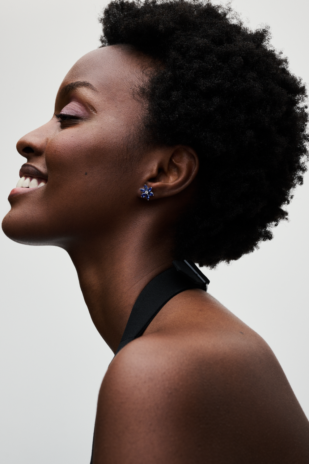 Sparkling Blue Herbarium Cluster Stud Earrings