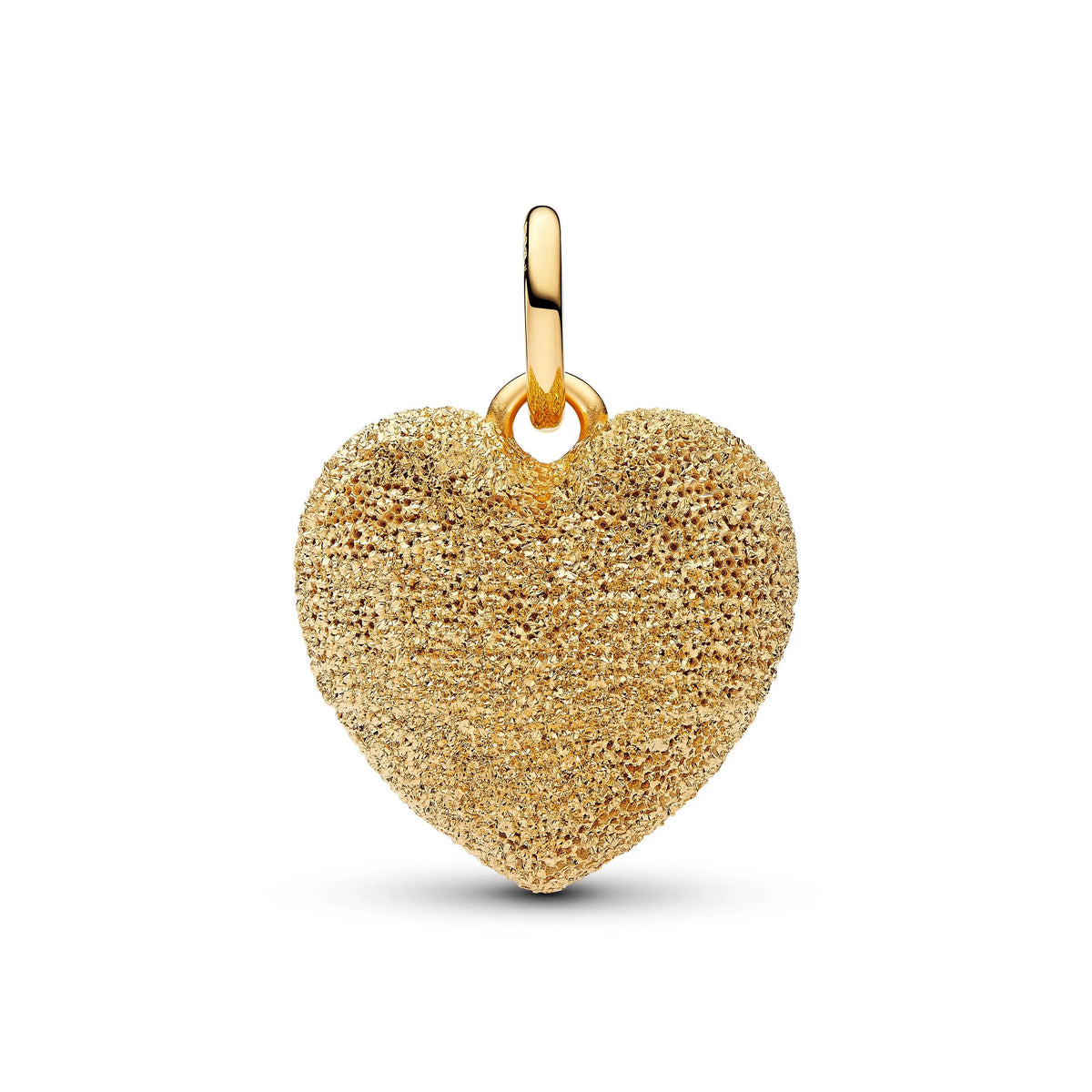Puffy heart diamond pointed 14k gold-plated dangle