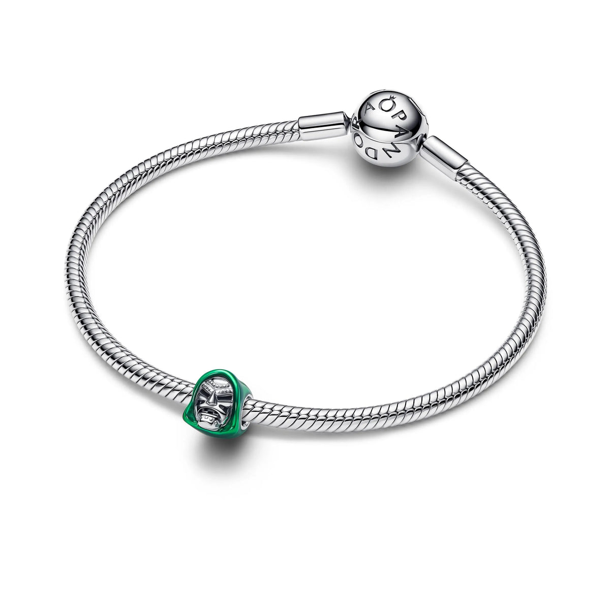 Marvel Dr. Doom sterling silver charm with green and black enamel