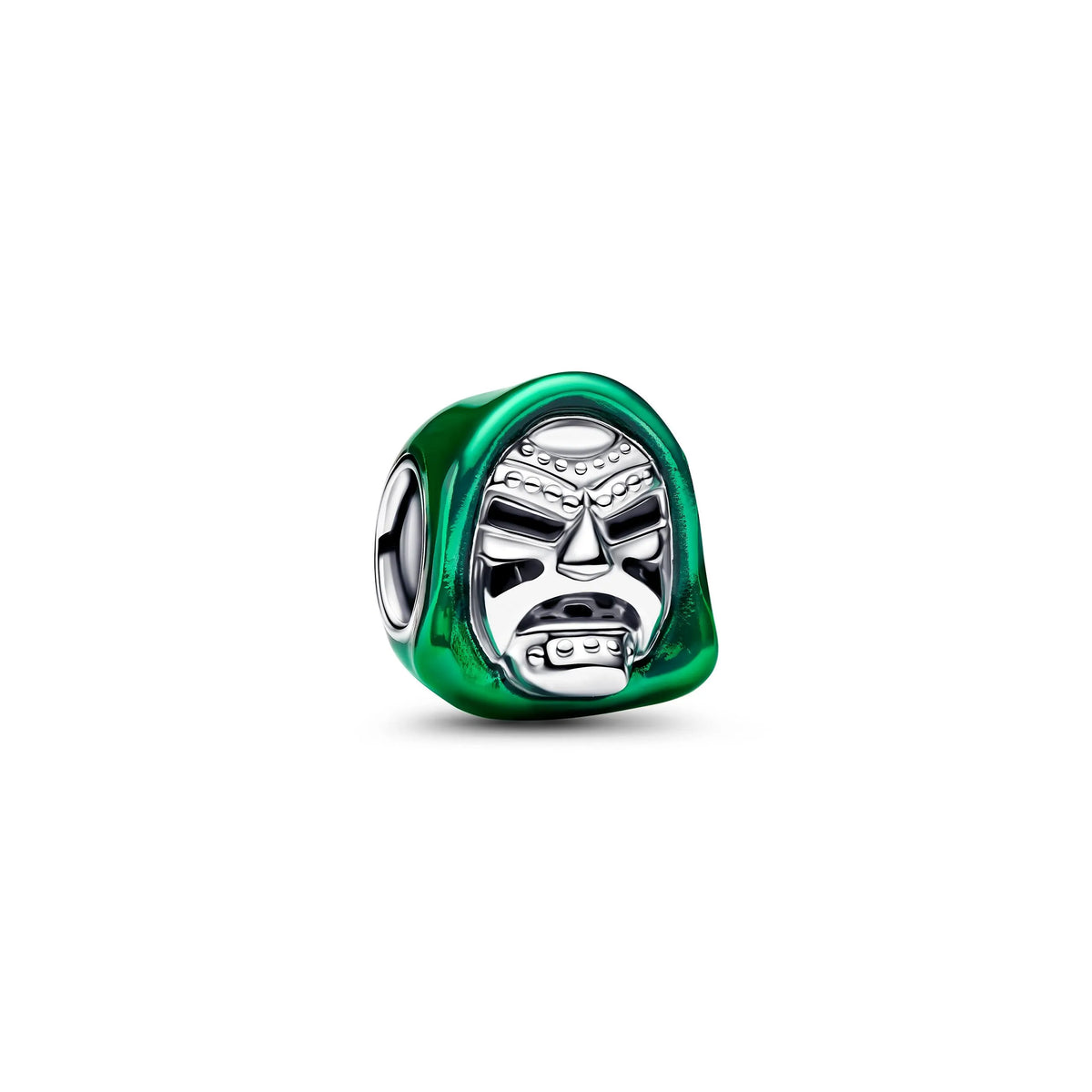 Marvel Dr. Doom sterling silver charm with green and black enamel