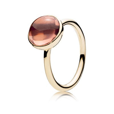 Ring in 14k with blush pink crystal