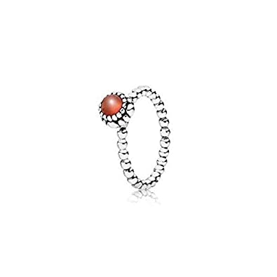 Silver ring, birthstone-July, carnelian