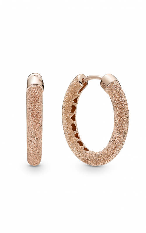 Hoop earrings in diamond-pointed Pandora Rose