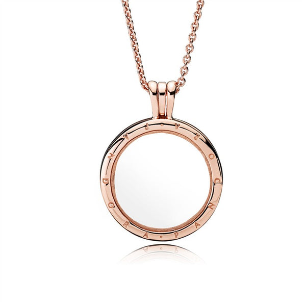 PANDORA Rose floating locket pendant and necklace