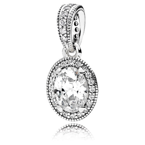 Silver pendant with clear cubic zirconia