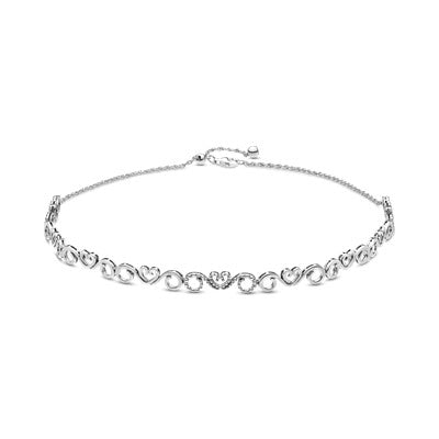 Chandelier silver choker with clear cubic zirconia