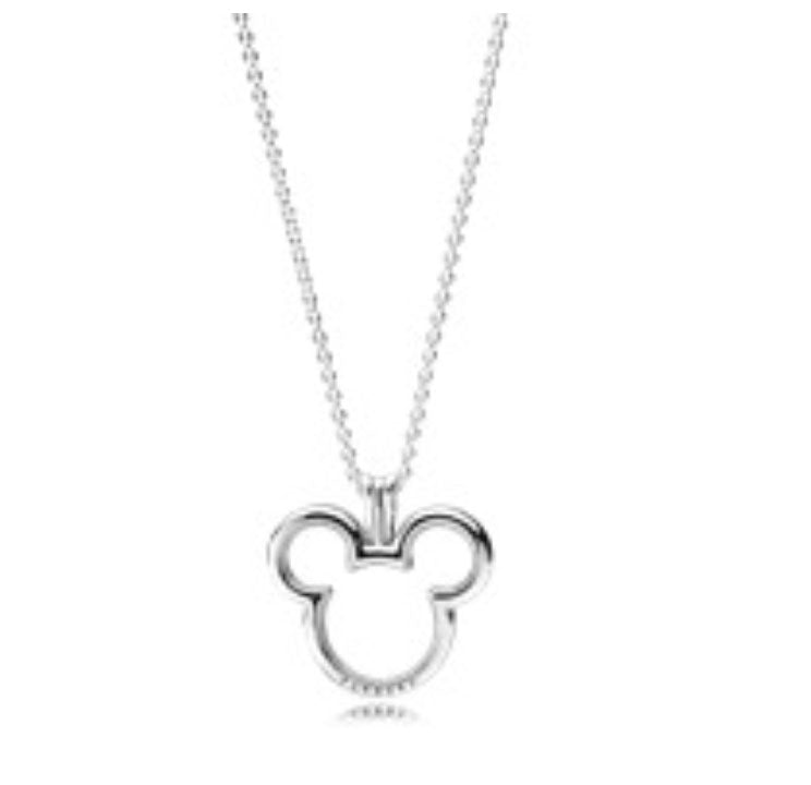 Disney Mickey floating locket silver pendant and necklace