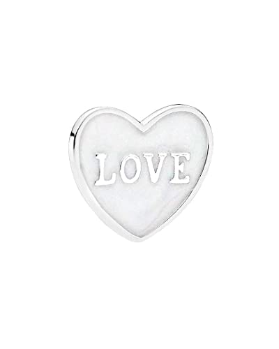 Small Love heart silver plate with silver enamel