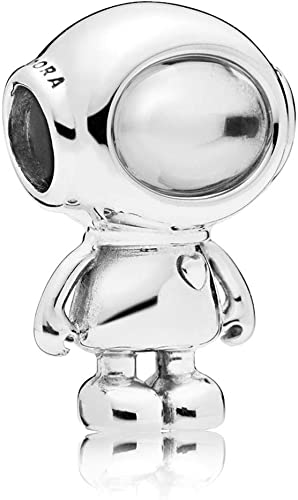 Astronaut silver charm with clear cubic zirconia