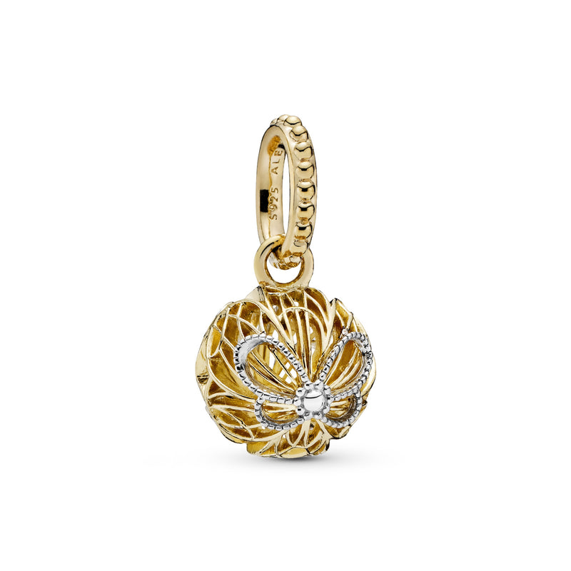 Openwork butterfly 14k Gold Plated  and silver pendant