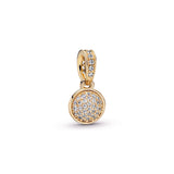 Pendant in 14k with clear cubic zirconia, 8 mm