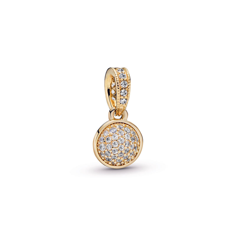 Pendant in 14k with clear cubic zirconia, 8 mm