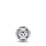CARING ESSENCE COLLECTION openwork charm in silver with clear cubic zirconia