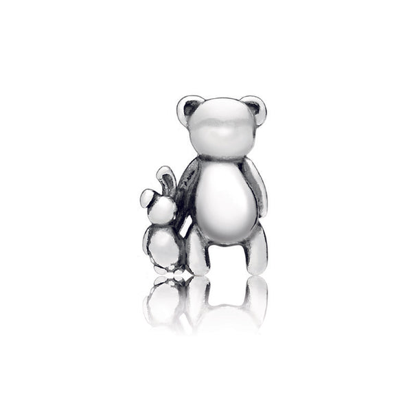 Teddy and rabbit silver petite element