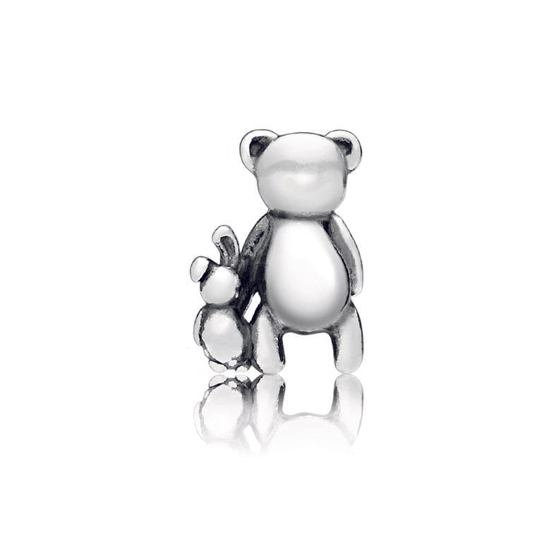 Teddy and rabbit silver petite element