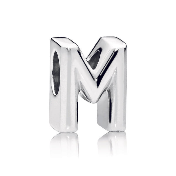 Letter M silver charm