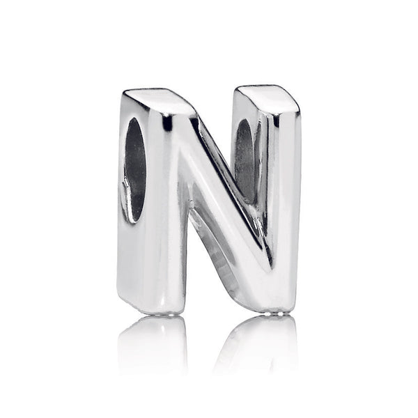 Letter N silver charm