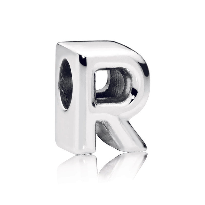 Letter R silver charm