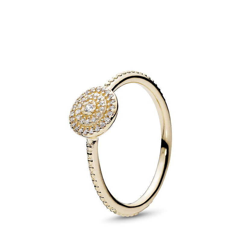 Ring in 14k with clear cubic zirconia