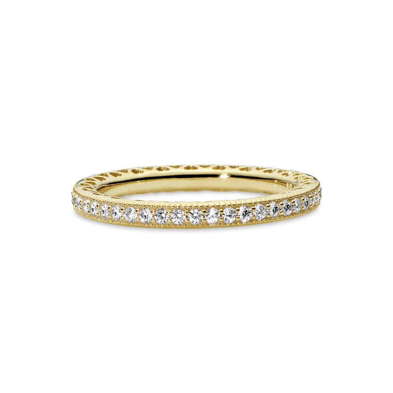 14k Gold Plated  ring with clear cubic zirconia