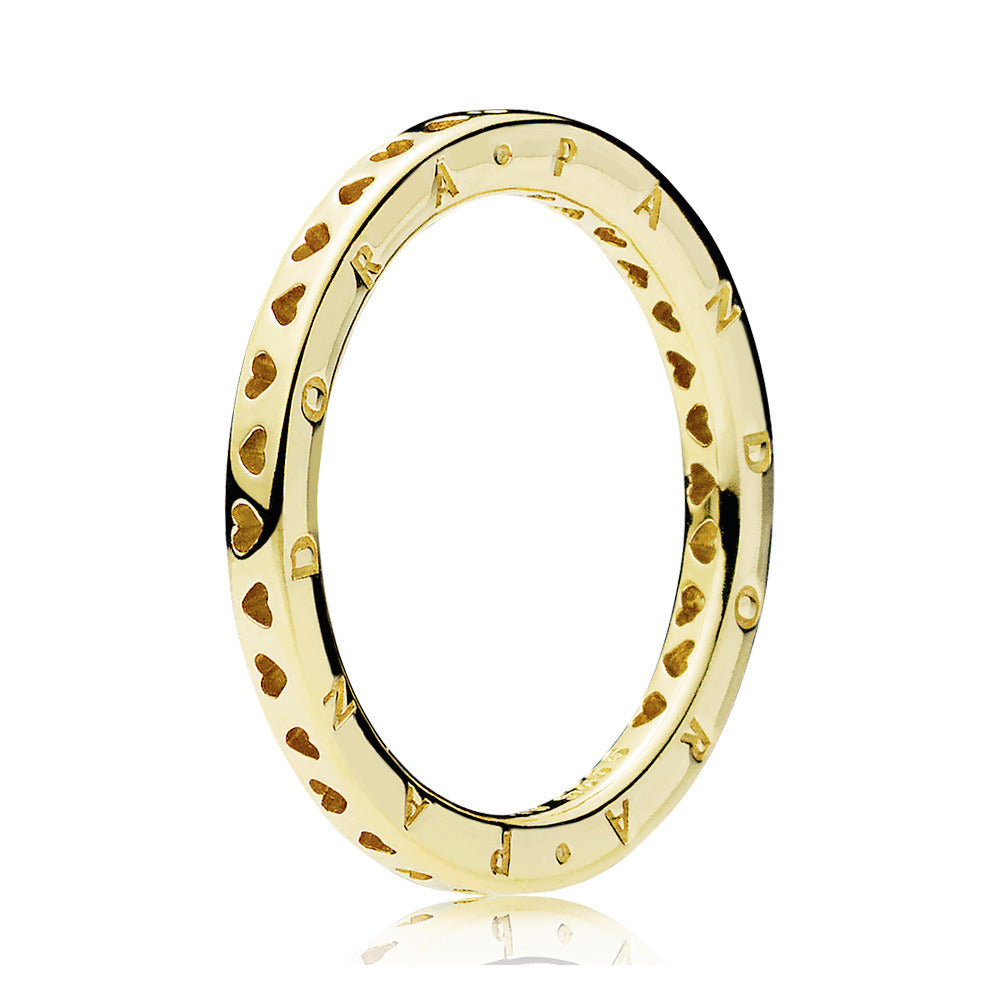 Heart 14k Gold Plated  logo ring