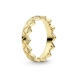 Crown 14k Gold Plated  ring with clear cubic zirconia