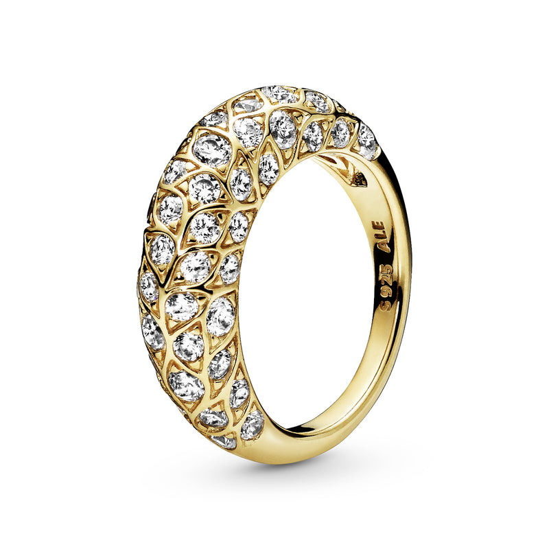 14k Gold Plated  ring with clear cubic zirconia