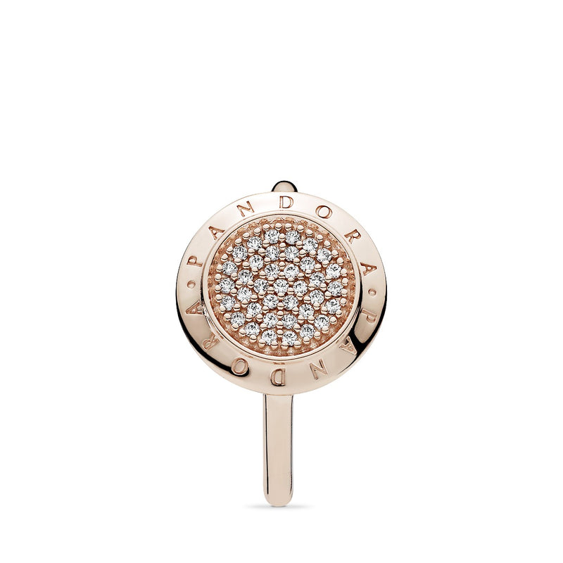PANDORA Rose logo ring with clear cubic zirconia