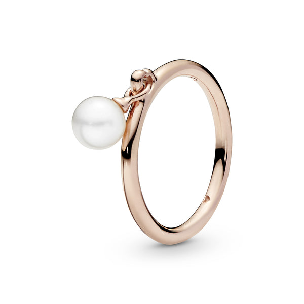 PANDORA Rose ring with white freshwater cultured pearl