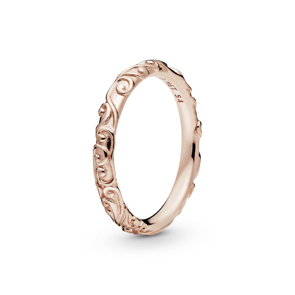 Regal pattern 14k Rose Gold-plated ring