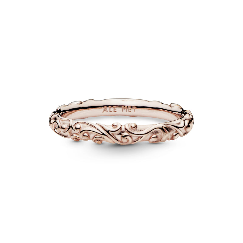 Regal pattern 14k Rose Gold-plated ring