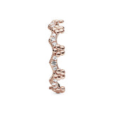 Flower 14k Rose Gold-plated ring with clear cubic zirconia