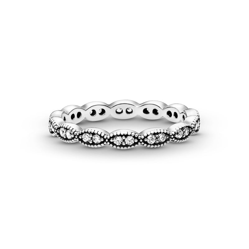 Buy PANDORA Sparkling Leaves Sterling Silver Stackable Ring With Clear  Zirconia Online in India - Etsy