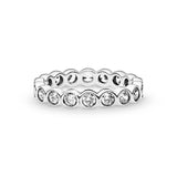 Large round eternity silver ring  with cubic zirconia