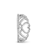 Tiara silver ring with clear cubic zirconia