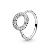 Silver ring with clear cubic zirconia