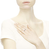 Silver ring with pink cubic zirconia