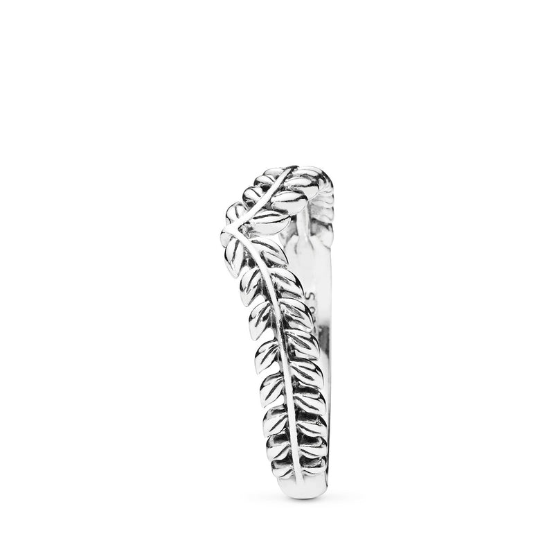 Seeds wishbone silver ring