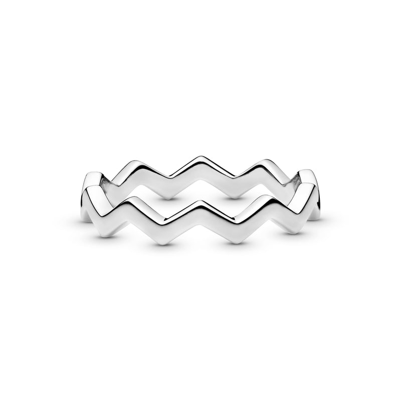 Zigzag silver ring