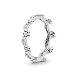 Flower silver ring with clear cubic zirconia