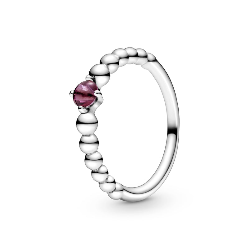 Sterling silver ring with treated blazing red topaz